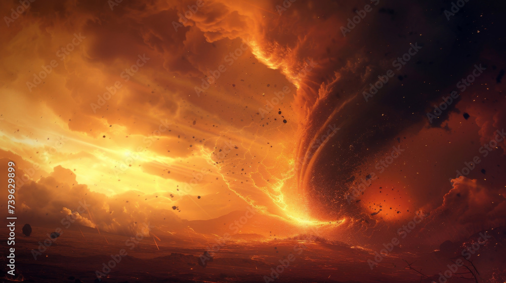 Poster as the particle tornado tore through the sky it seemed almost alive with a wild untamable energy lea