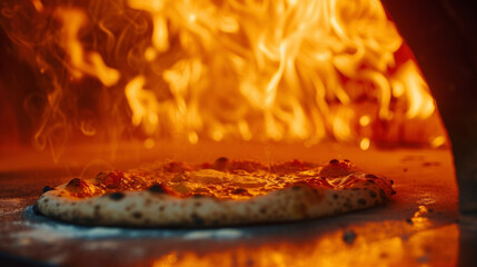 Flames dance and curl around the edge of a rustic pizza oven adding the perfect char to the handstretched dough resting on a flourdusted peel.