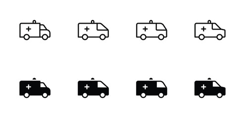 Ambulance icon set vector illustration