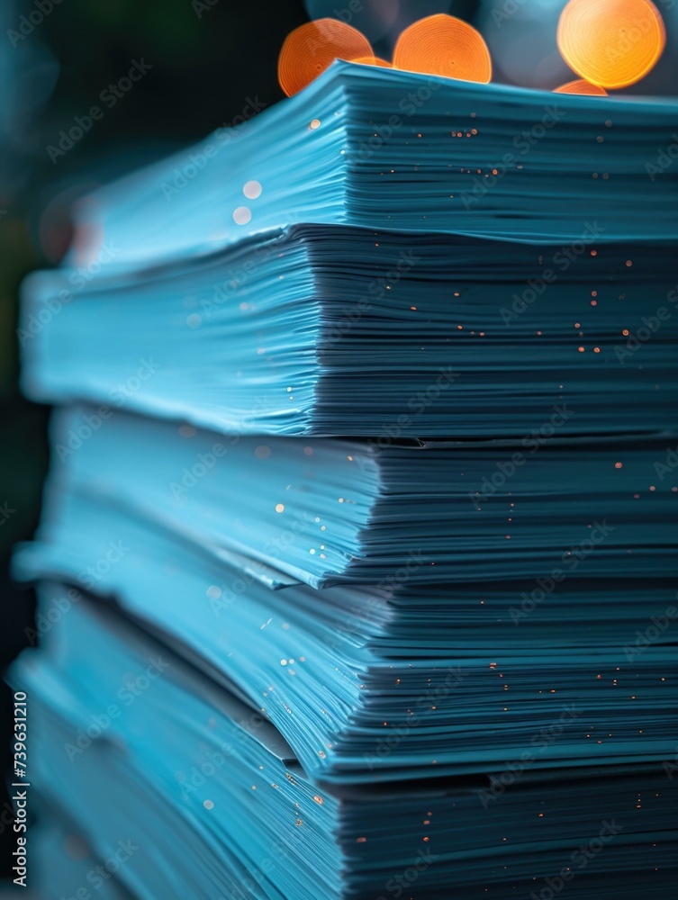 Poster a stack of papers. generative ai.