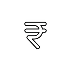 Rupee line icon isolated on transparent background