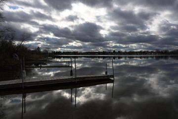 silver sunset over the river