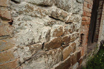  Texture of an old brick building. 19th century architecture