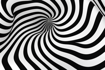 Swirling Illusion: Abstract Black and White Design with Hypnotic Optical Effect.