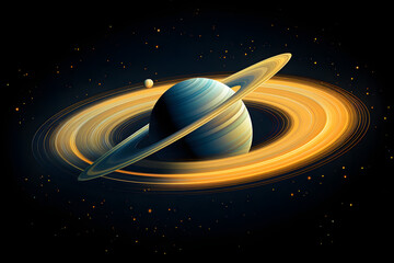 Naklejka premium Saturn in sppace, picture of saturn in space, planet with rings, ringged planet