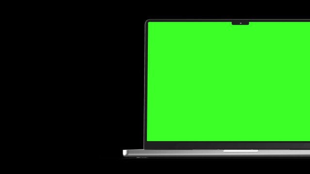 Laptop mockup with green screen display series for app commercials, mockup show cases, mobile Website Presentations