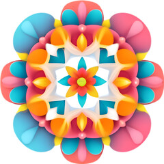 Obraz premium Flower icon, close-up of a cute colorful flower icon.
