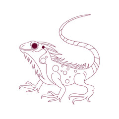 Lizard Outline Illustration