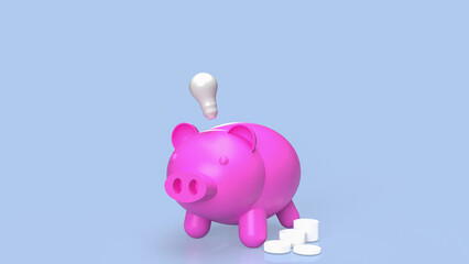 The piggy bank for saving concept 3d rendering.