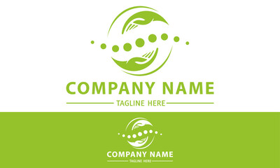 Green Color Luxury Simple Modern Hand Care Logo Design