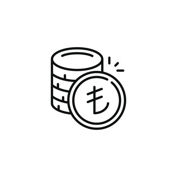 recommend clip art: Lira line icon isolated on transparent background