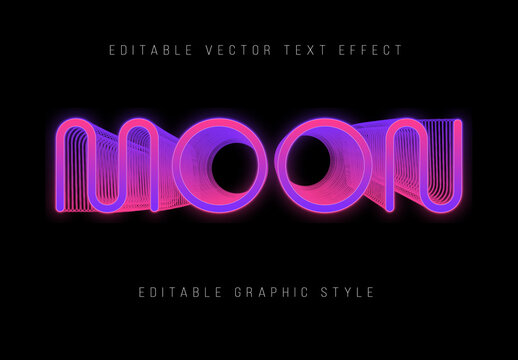 Moon Editable Text Effect