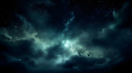Naklejka na ściany i meble dark and stormy sky with stars in the background