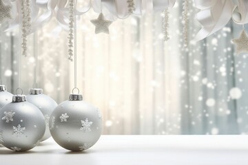 Fototapeta na wymiar Elegant Christmas background with white and. Generative ai