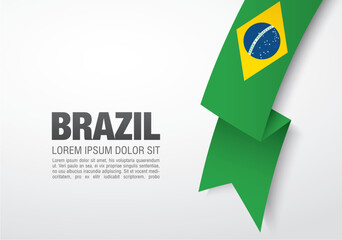 Flag of Brazil, vector illustration, card layout design