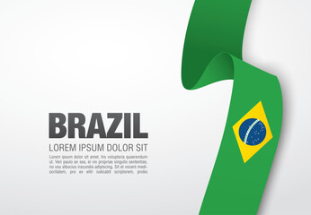 Flag of Brazil, vector illustration, card layout design