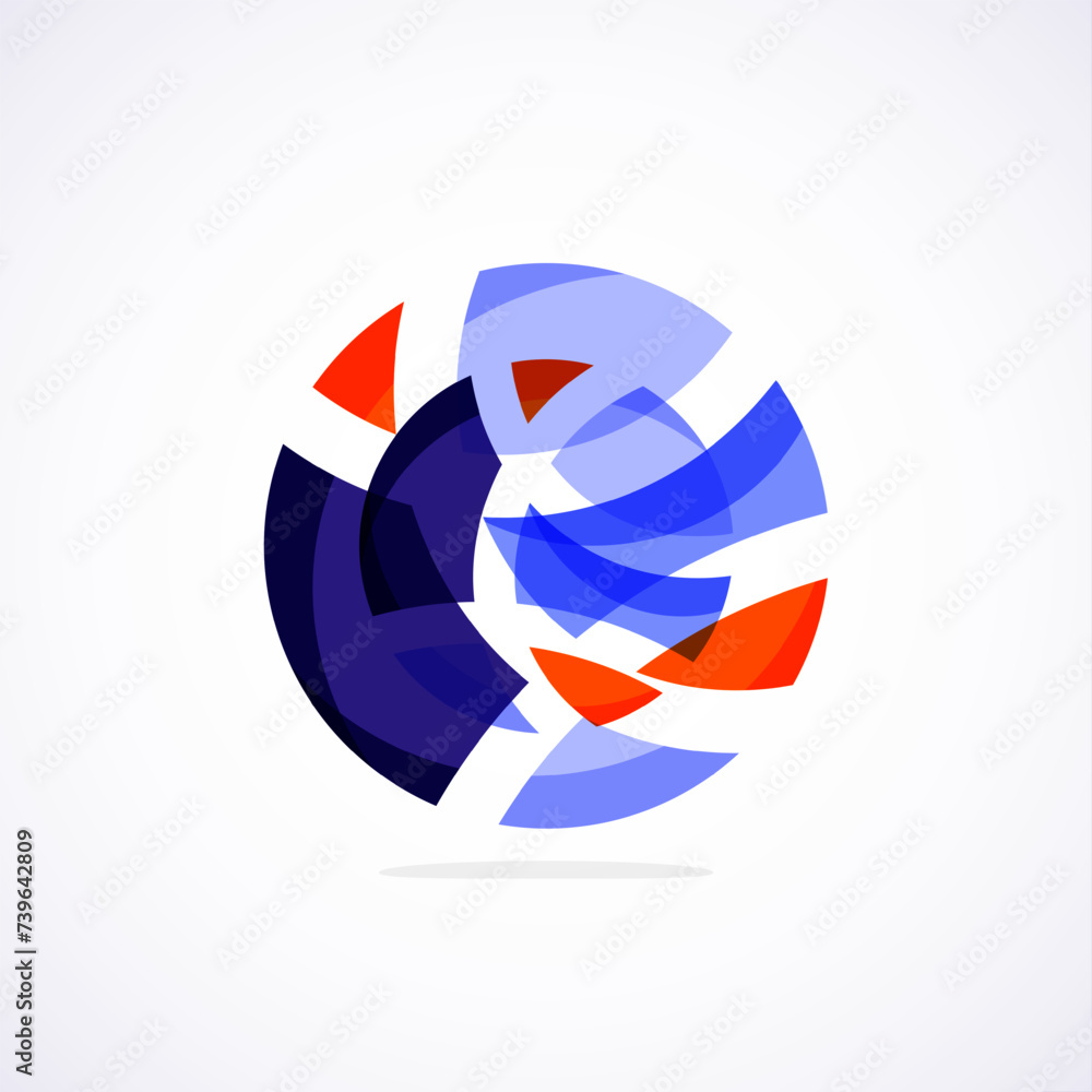 Poster Abstract circle logo - minimalist emblem, timeless and universal shape of circle. Unique logo represent range of brands and concepts, encapsulating simplicity and creativity in single, iconic image
