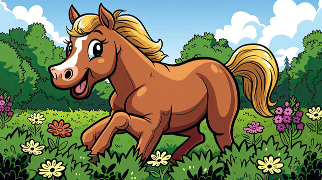 Delighted Horse Neighing: A Barebones Drawing