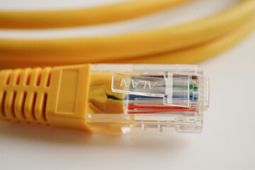 Ethernet cable for connect to wireless router link to internet service provider network.