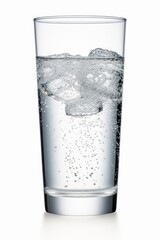 Glass of sparkling water isolated white, Generative AI 