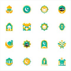 Islamic Logo icons. Set of islamic logo icons. islamic logo icons pack.