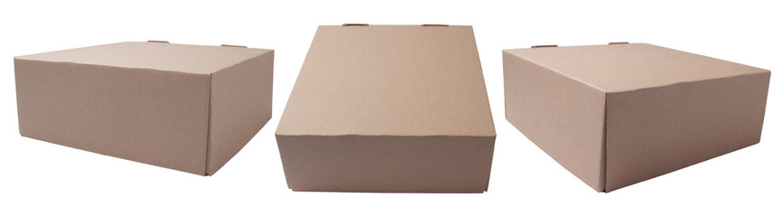 Cardboard box mock up template, cut out