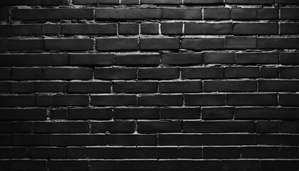 Dark background featuring an old black brick wall, assembled in an abstract pattern