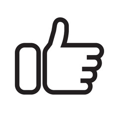 like button black icon social media. thumbs up