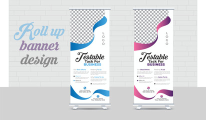 An editable roll up  banner design template.