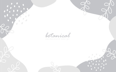 ナチュラルなボタニカルリーフの背景デザイン