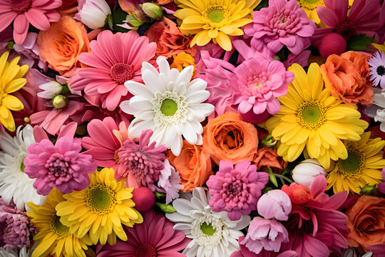 Vibrant Flower Bouquet Arrangement - High-Quality Stock Image Showcasing Breathtaking Floral Beauty