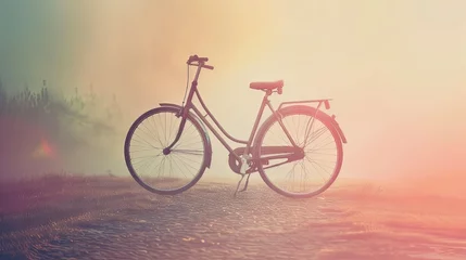 Kissenbezug bicycle vintage style on simple background © Lerson