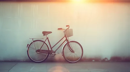 Dekokissen bicycle vintage style on simple white background © Lerson