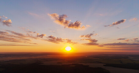 Sunrise skyline aerial view morning scenery nature