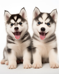 Siberian husky puppy playful happy portraits photo