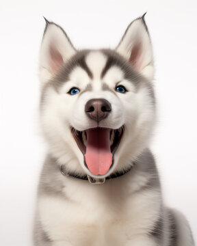 siberian husky puppy playful happy portraits photo half body