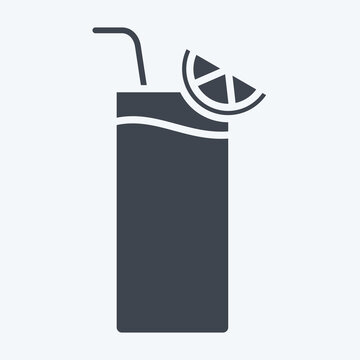 Icon Gin Fizz. related to Cocktails,Drink symbol. glyph style. simple design editable. simple illustration