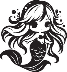 Whimsical Mermaid Chibi Illustration