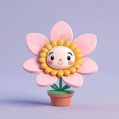 Hand drawn cartoon cute flower illustration
