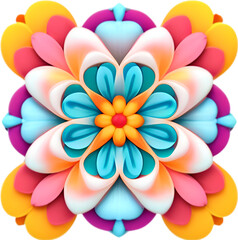 Fototapeta premium Flower icon, close-up of a cute colorful flower icon.