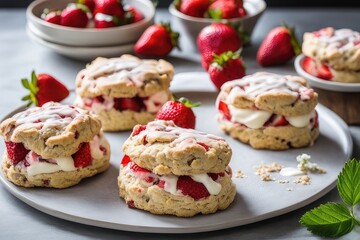 Strawberry Scones with Clotted Cream