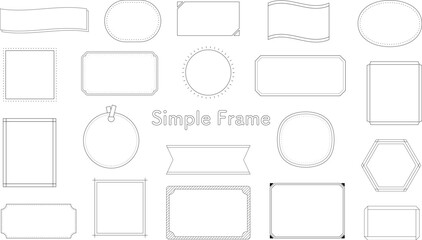 シンプルなフレームのセット　飾り　装飾　枠　デザイン　タイトル　ラベル　見出し　飾り枠　線　背景