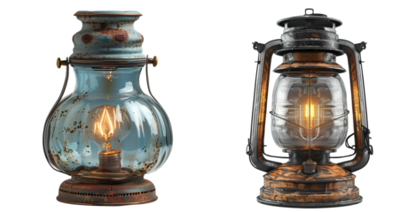 hurricane lamp, lantern isolated on transparent background, element remove background, element for design.
