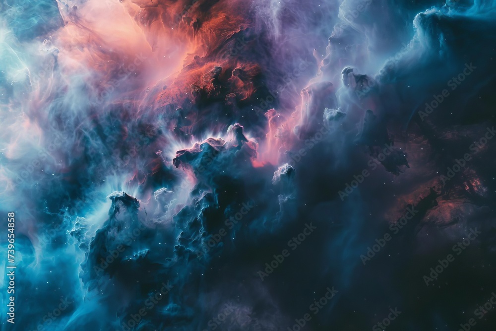 Wall mural surreal nebula cloud formation in outer space resembling abstract art