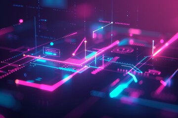 Obraz premium Tech-Space Explosion: Abstract Blue Light Pattern Background