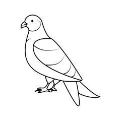 Pigean single continuous one line out line vector art  drawing  and tattoo design