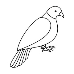 Pigean single continuous one line out line vector art  drawing  and tattoo design