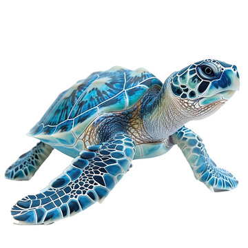 sea turtle, sideview isolated on transparent background, element remove background, element for design.