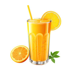 Fototapeta premium Glass of orange juice isolated on white background