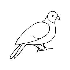 Pigean single continuous one line out line vector art  drawing  and tattoo design